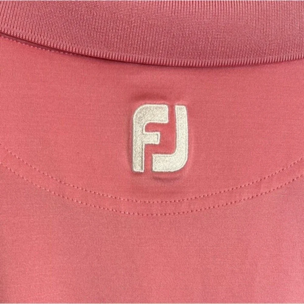 FootJoy Polo Shirt‎ Men's Large Pink Stripes Short Sleeve Pullover Stretch Golf